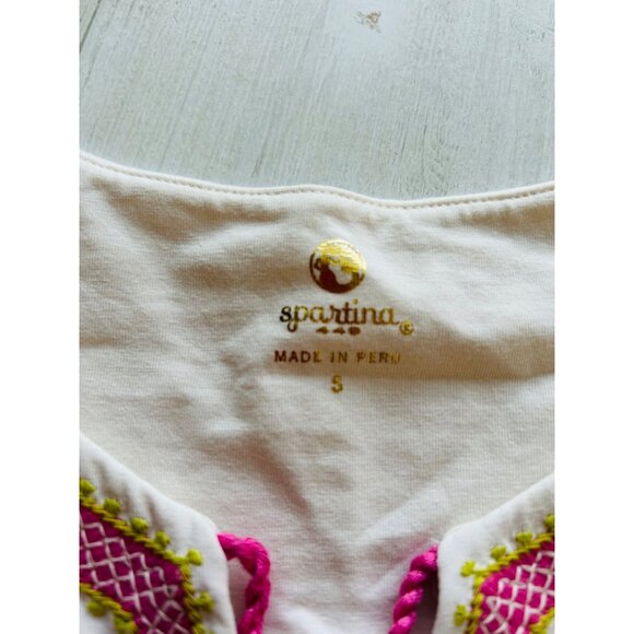 Spartina Women's Size S Faye Embroidered Tank Heywards - Picture 7 of 10